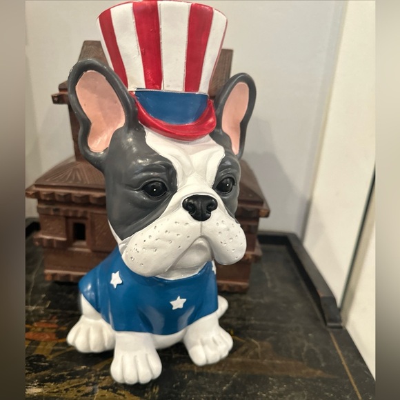 Stars & Stripes French Bulldog Boston Figurine Patriotic July 4th NWT - Picture 1 of 6